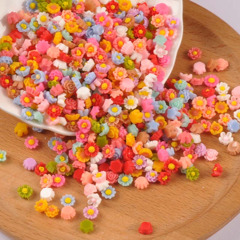 Resin Craft Material - 100PCs 6mm Mixed Mini Flatback Resin