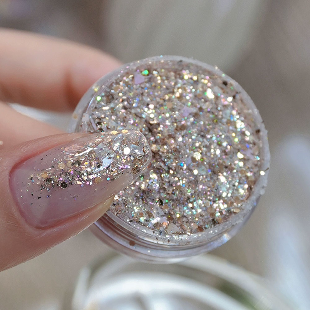 1/2Boxes 1g Holographic Glitte - đánh giá và giá Gold Foil Flakes