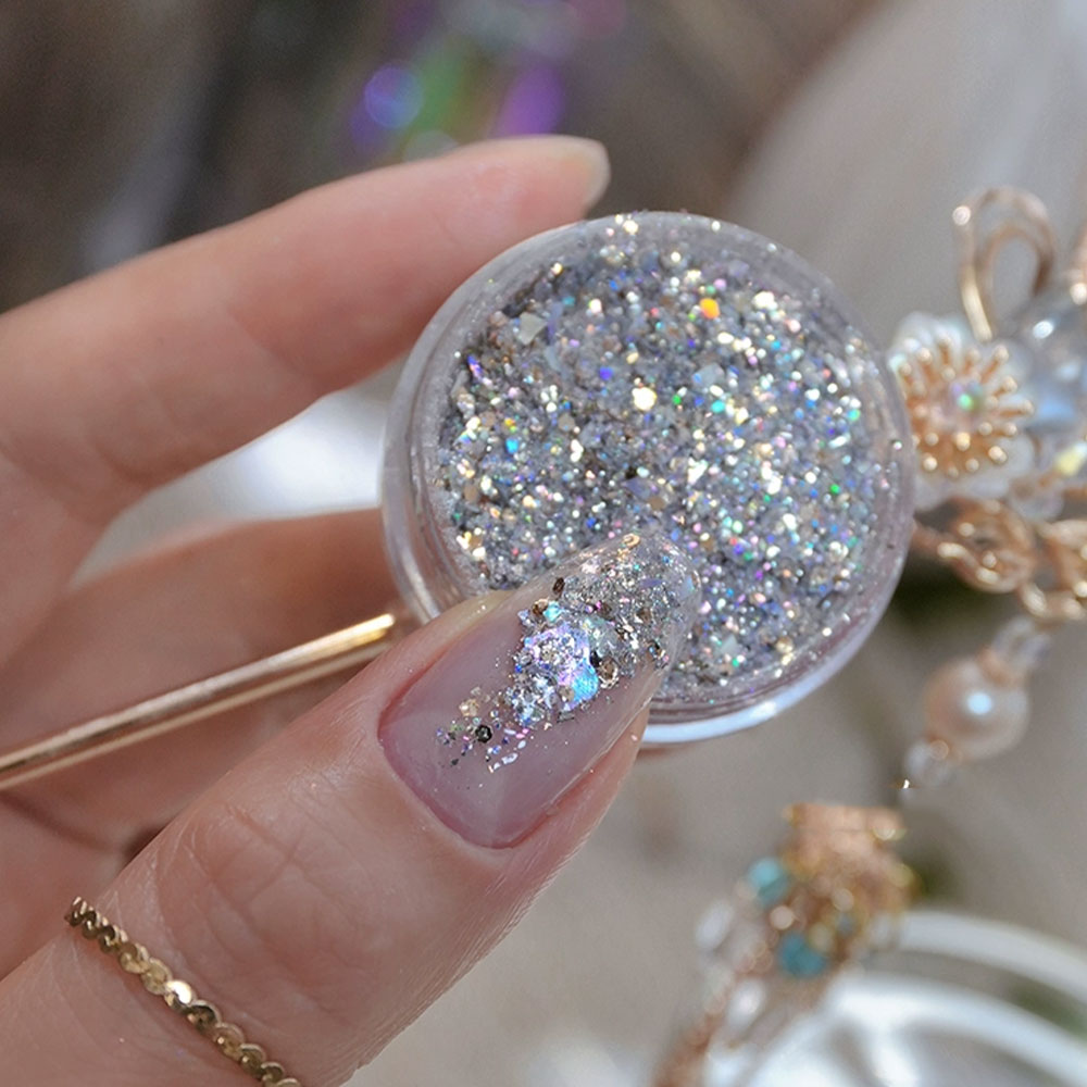 1/2Boxes 1g Holographic Glitte - đánh giá và giá Gold Foil Flakes