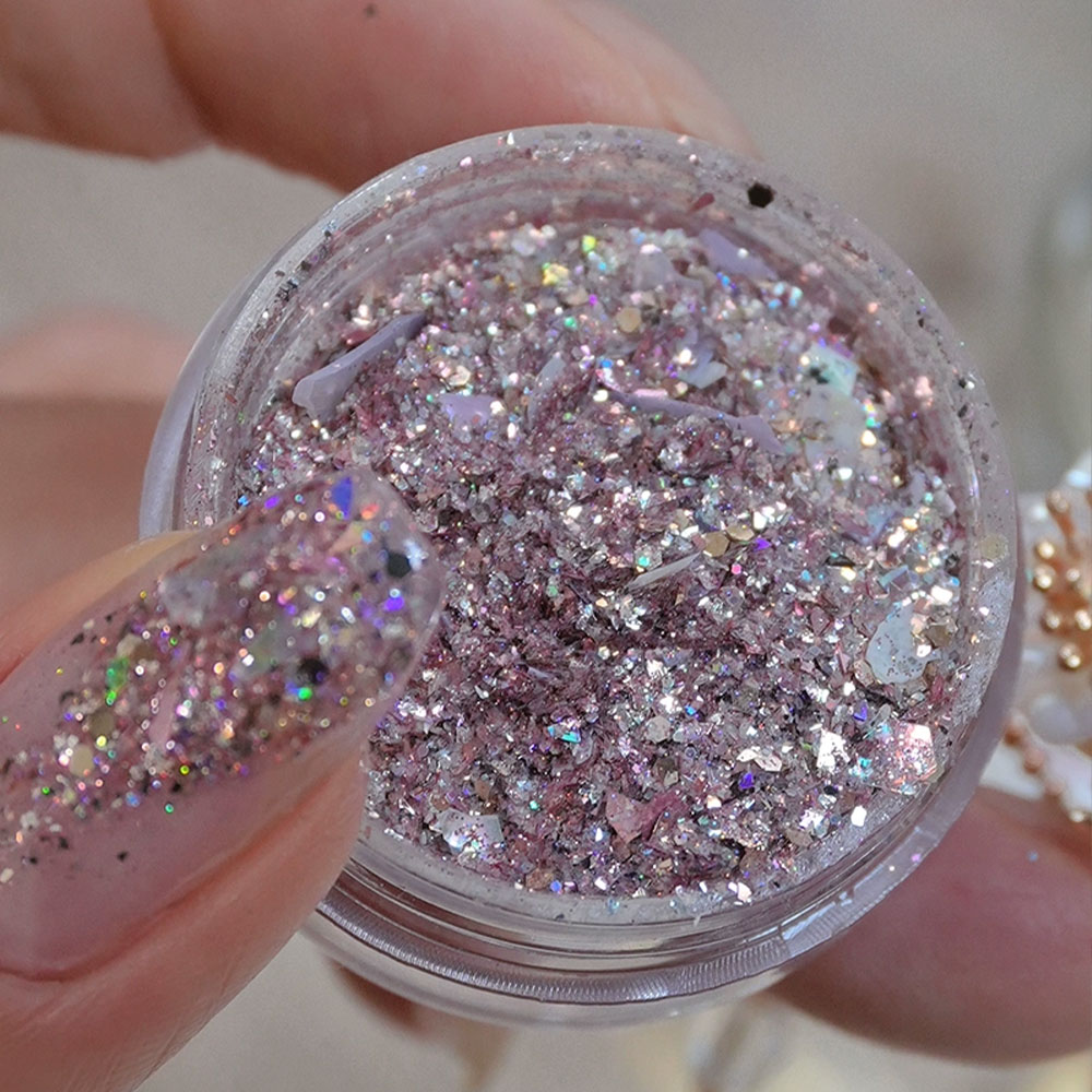 1/2Boxes 1g Holographic Glitte - đánh giá và giá Gold Foil Flakes