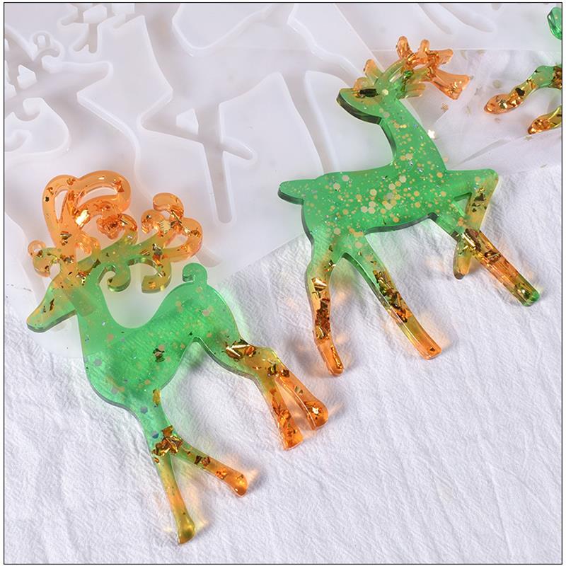 Christmas Elk Epoxy Resin Mold - đánh giá và giá Gold Foil Flakes