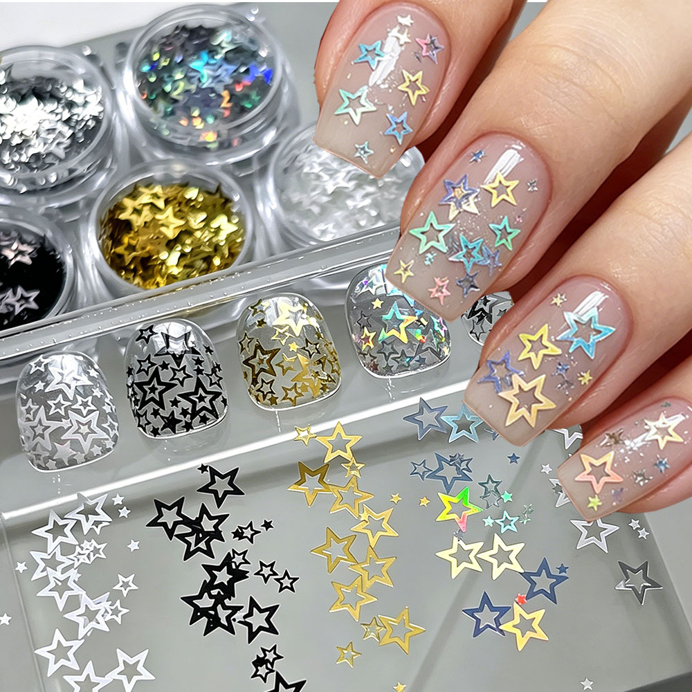 1 JAR Hollow Five-pointed Star - đánh giá và giá Gold Foil Flakes