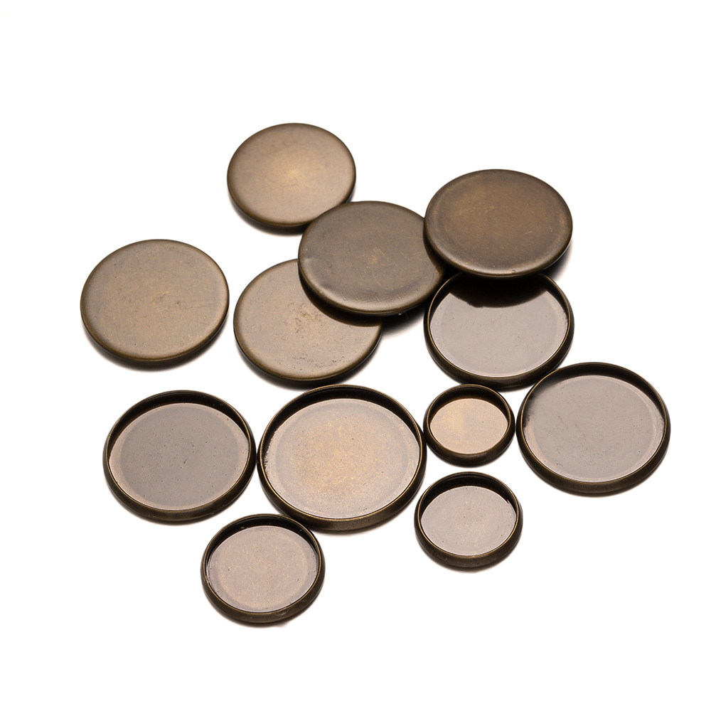 20pcs Antique Bronze Flat Roun - đánh giá và giá Bezels Set Pendant
