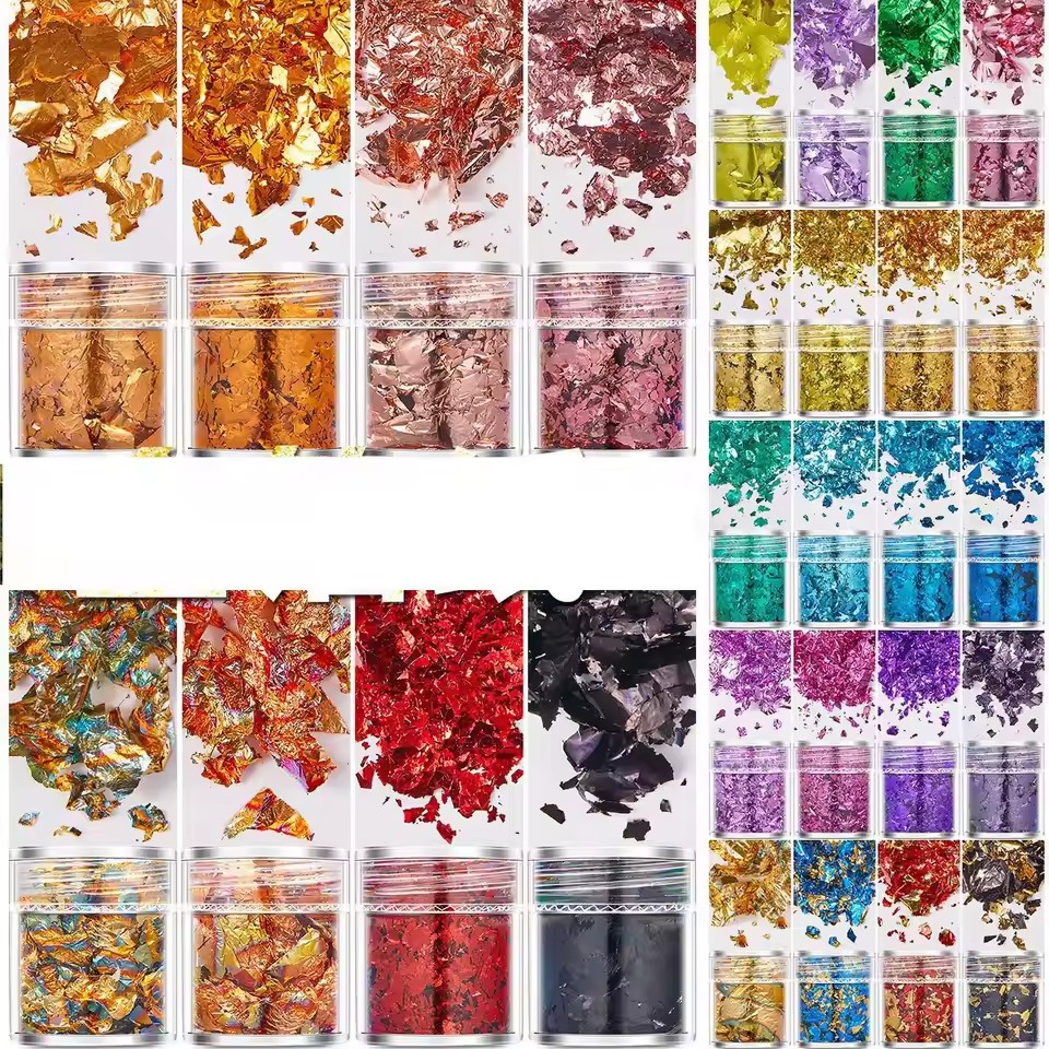 4pcs Set Gold Silver Mult-colo - đánh giá và giá Gold Foil Flakes