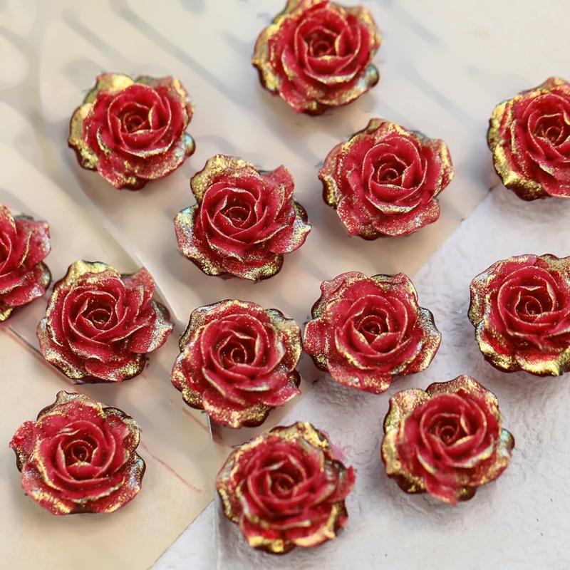 Gói 10 bông hoa nhựa chuyển mà - đánh giá và giá Resin Glitter Pack
