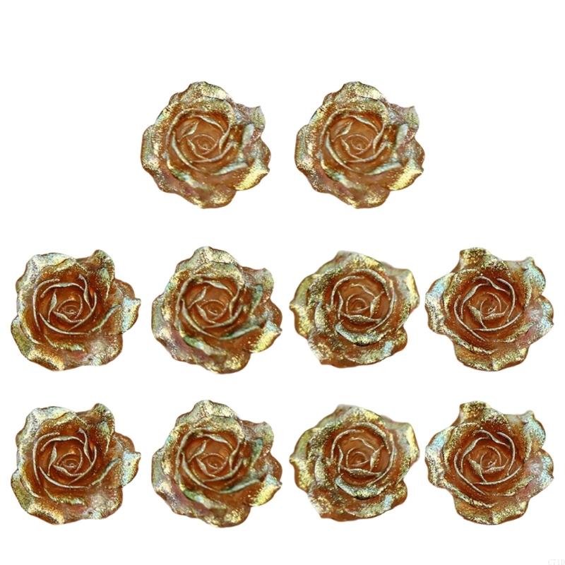 Gói 10 bông hoa nhựa chuyển mà - đánh giá và giá Resin Glitter Pack