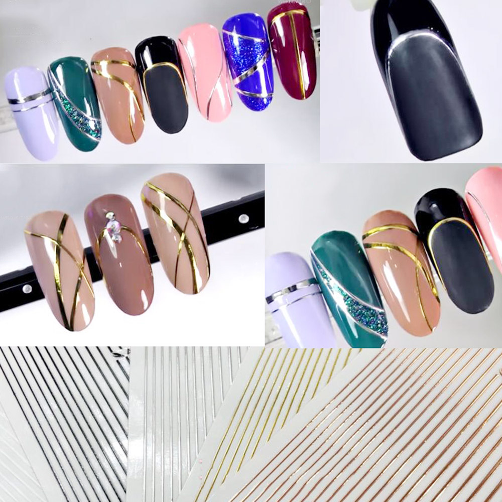 1 Tấm 3D Vàng Bạc Đường Sọc Mi - đánh giá và giá Gold Foil Flakes