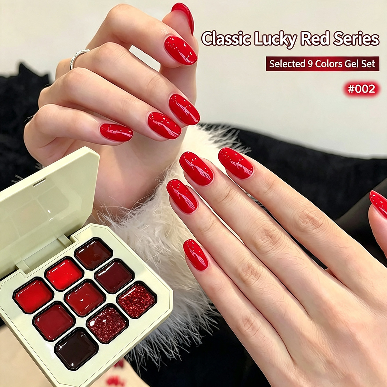 9 Colors Classic Red Solid Nai - đánh giá và giá Resin Glitter Pack
