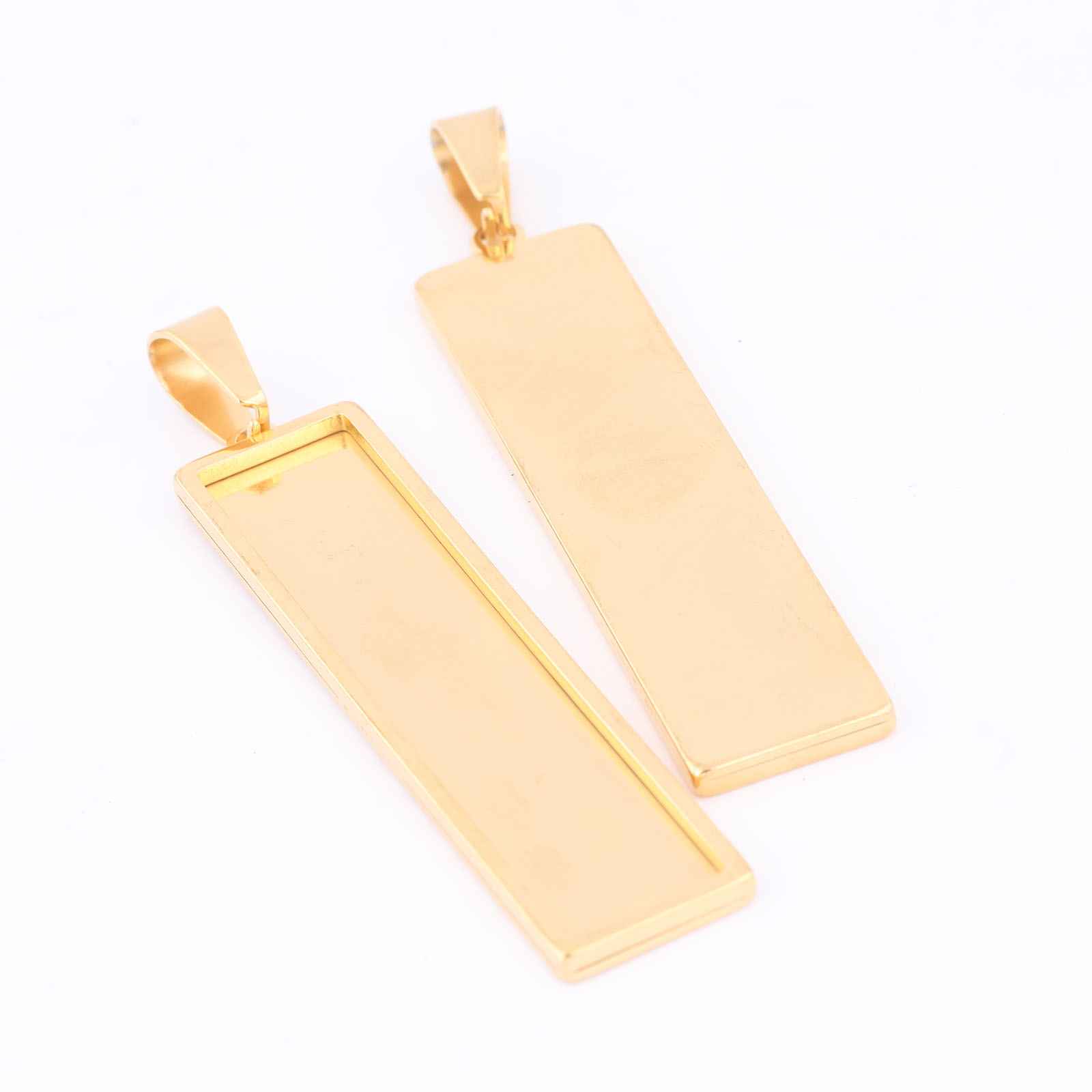 5pcs Stainless Steel Gold Plat - đánh giá và giá Bezels Set Pendant