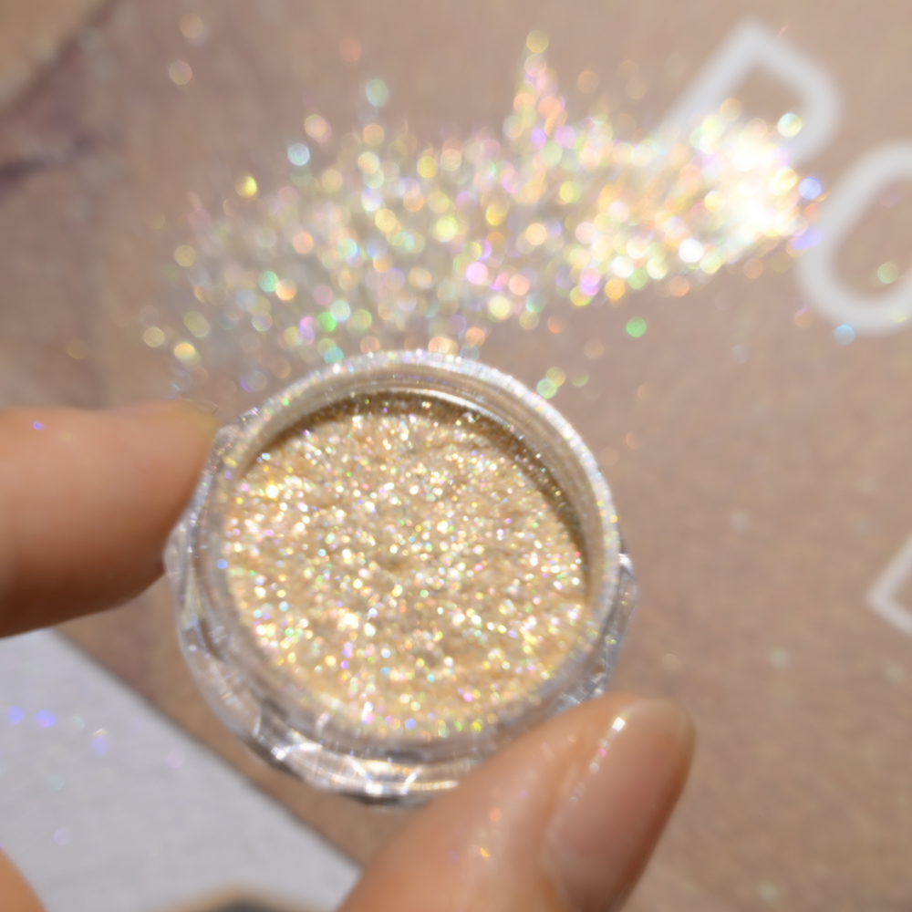 Super Shiny Gold Opal Nail Pow - đánh giá và giá Gold Foil Flakes