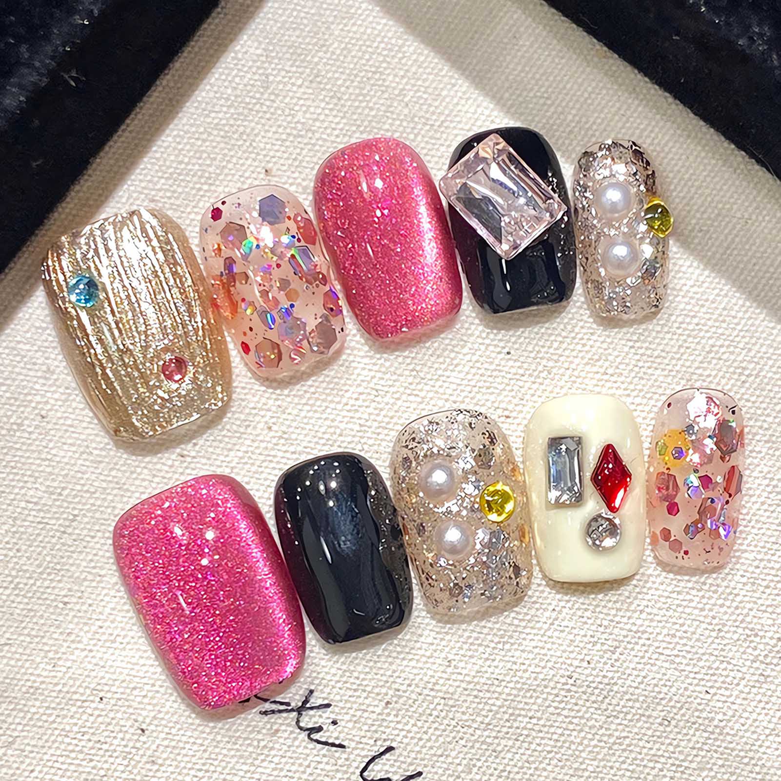 Handmade Press on Nails Glitte - đánh giá và giá Resin Craft Material