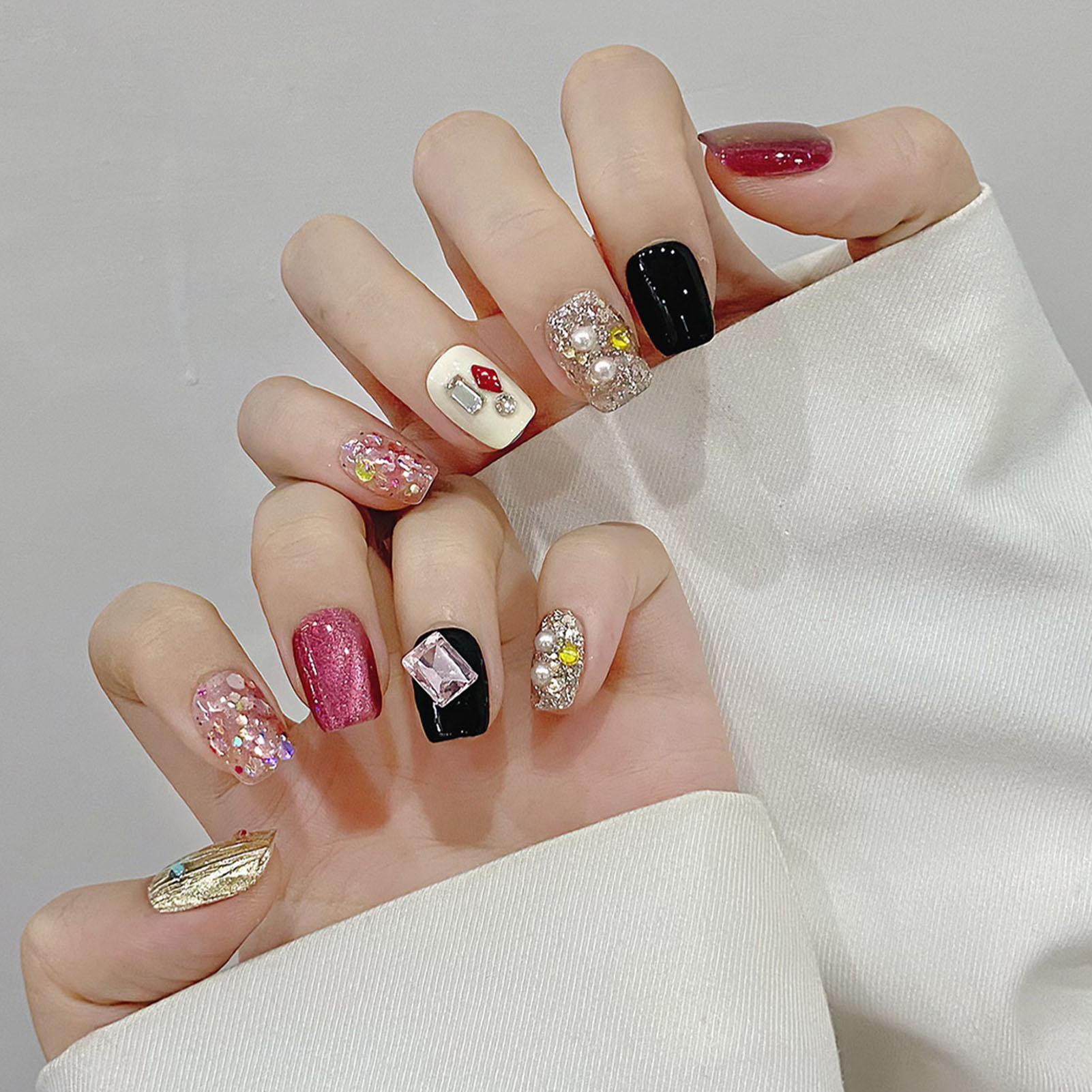 Handmade Press on Nails Glitte - đánh giá và giá Resin Craft Material