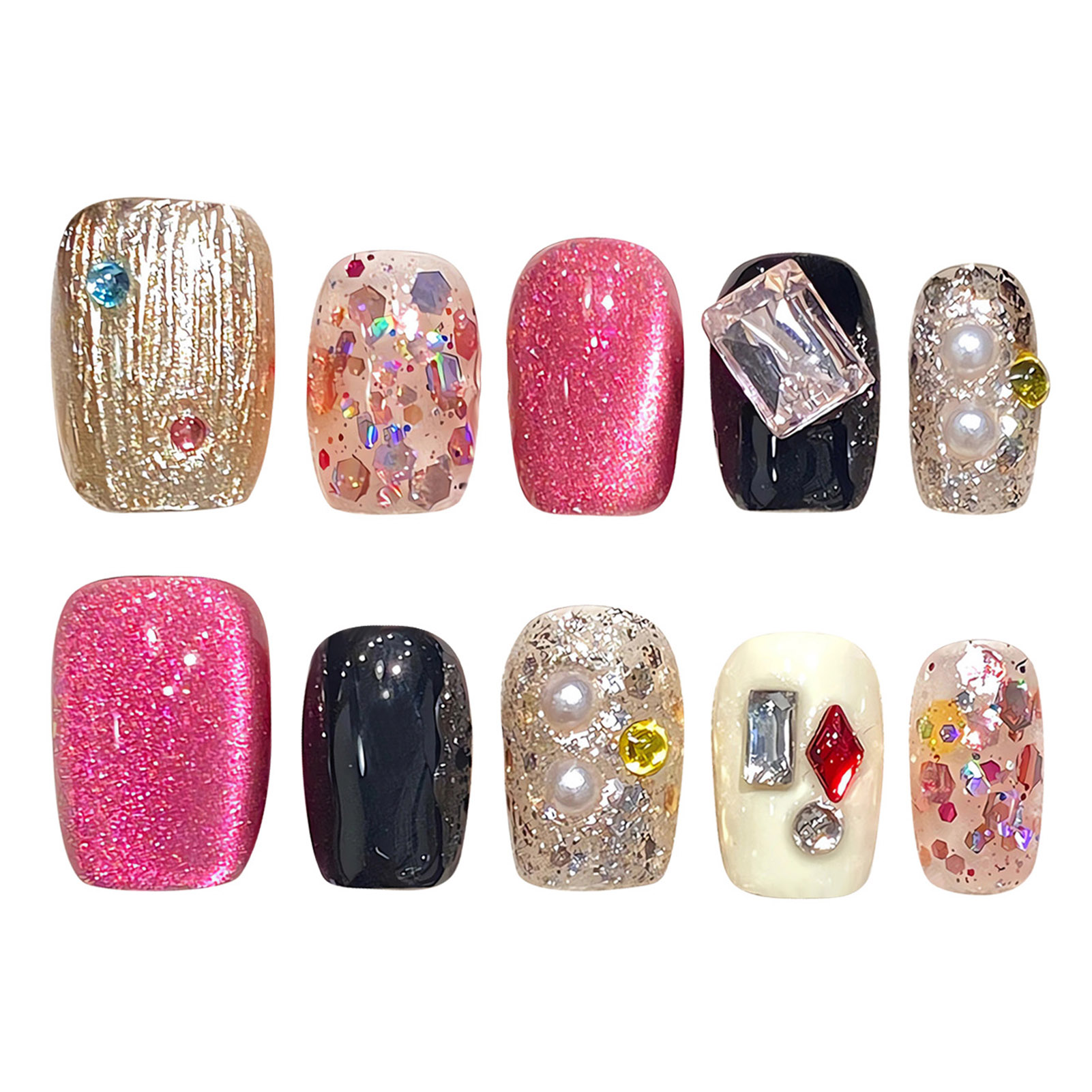 Handmade Press on Nails Glitte - đánh giá và giá Resin Craft Material