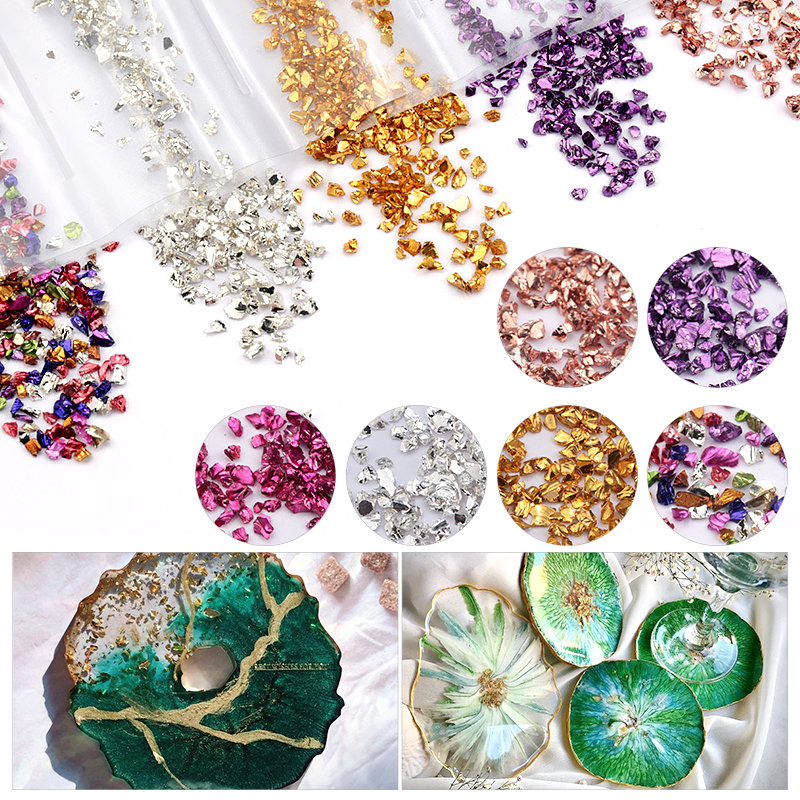 Epoxy Resin Colorful Metallic  - đánh giá và giá Gold Foil Flakes