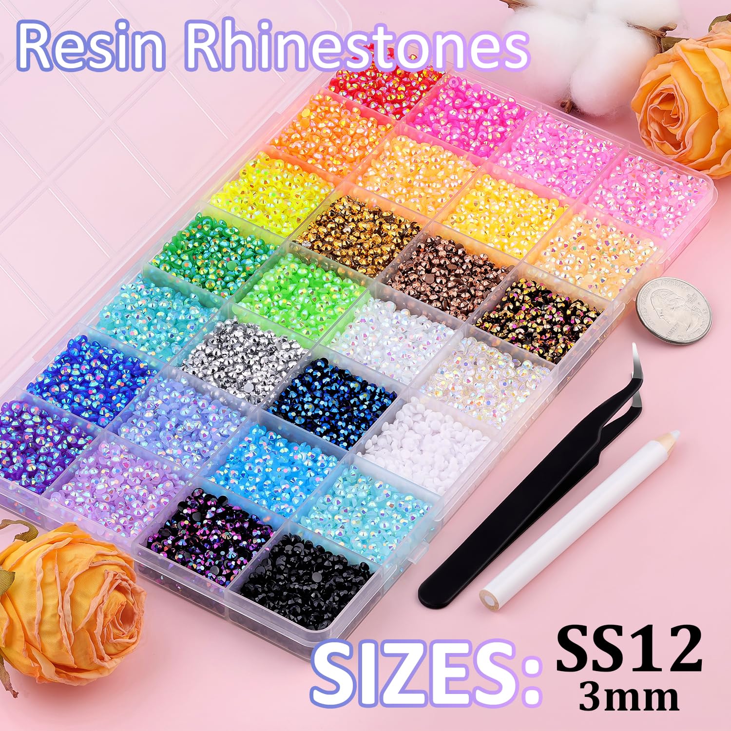 32000Pcs Resin Rhinestones Bed - đánh giá và giá Resin Craft Kit