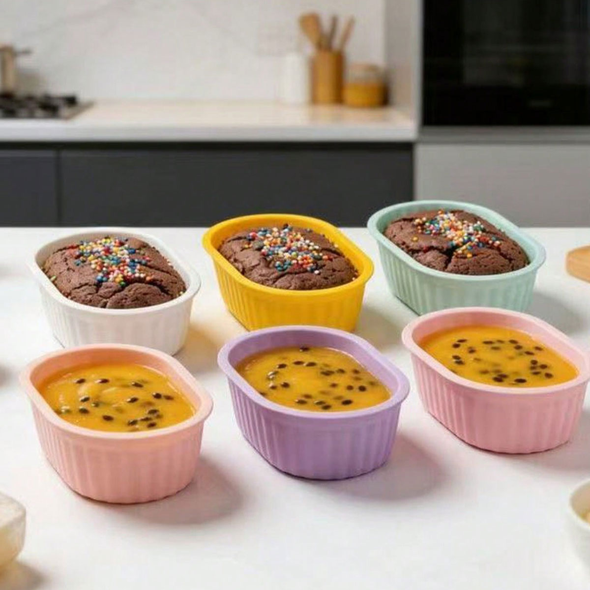 Silicone dessert cup cake mold - đánh giá và giá Mixing Cup Silicone
