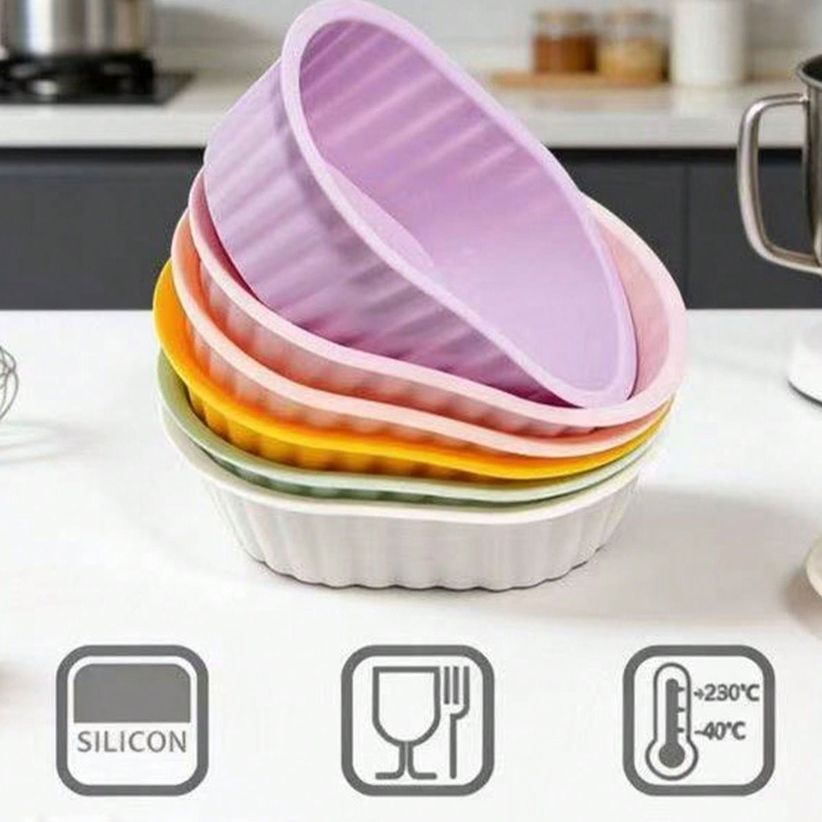 Silicone dessert cup cake mold - đánh giá và giá Mixing Cup Silicone