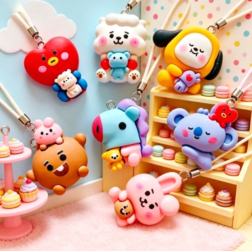 7pcs BT21 Resin Cartoon Charm  - đánh giá và giá Resin Craft Material
