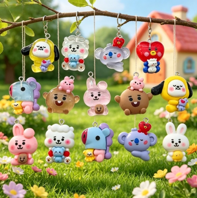 7pcs BT21 Resin Cartoon Charm  - đánh giá và giá Resin Craft Material