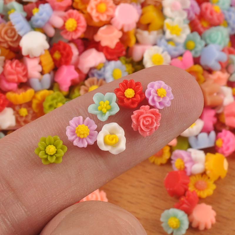 100PCs 6mm Mixed Mini Flatback - đánh giá và giá Resin Craft Material