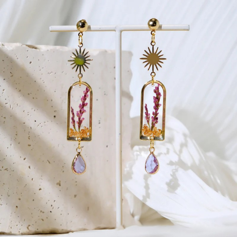 Unique Purple Lavender Earring - đánh giá và giá Dried Flower Bulk
