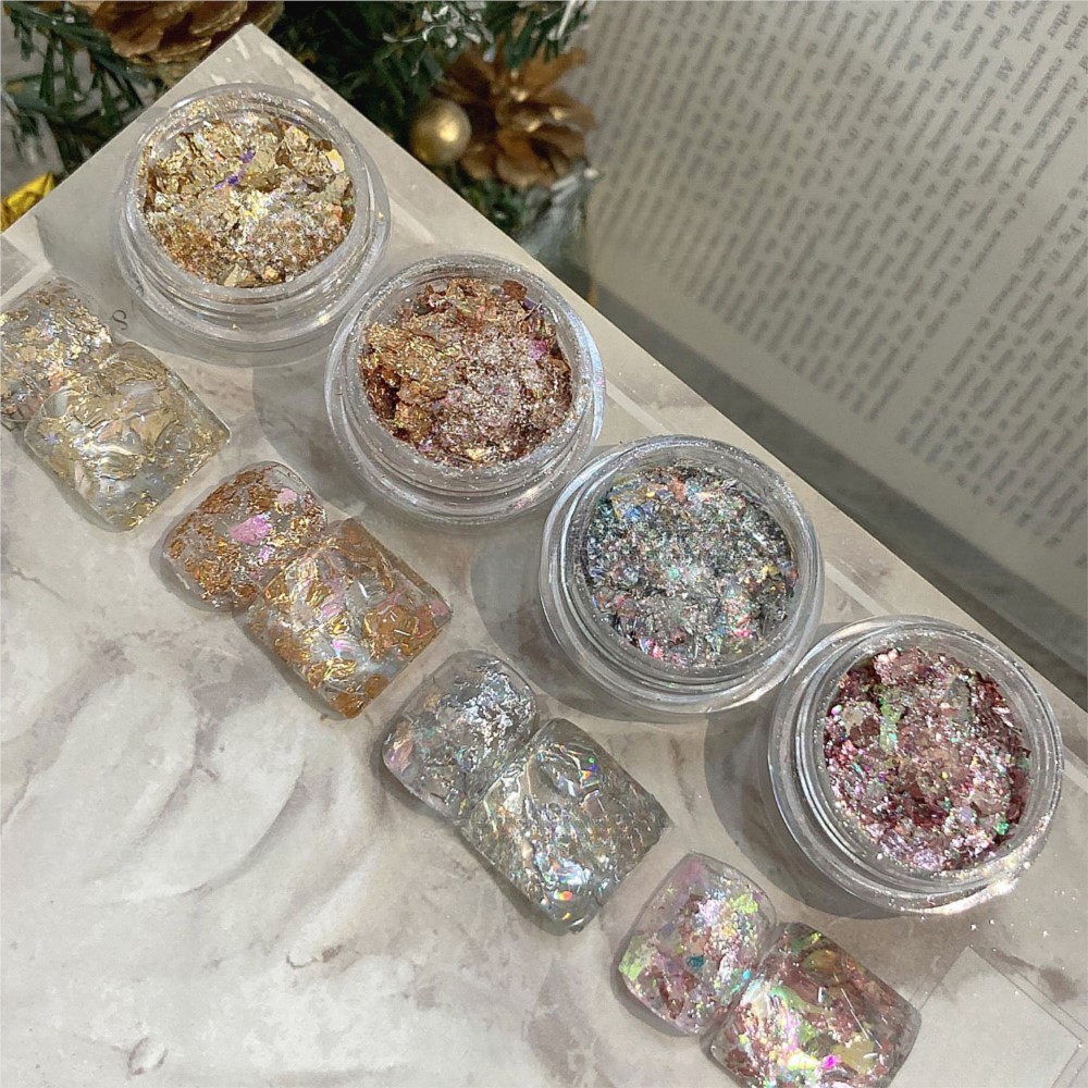 4jars Sparkly Gold Silver Foil - đánh giá và giá Gold Foil Flakes