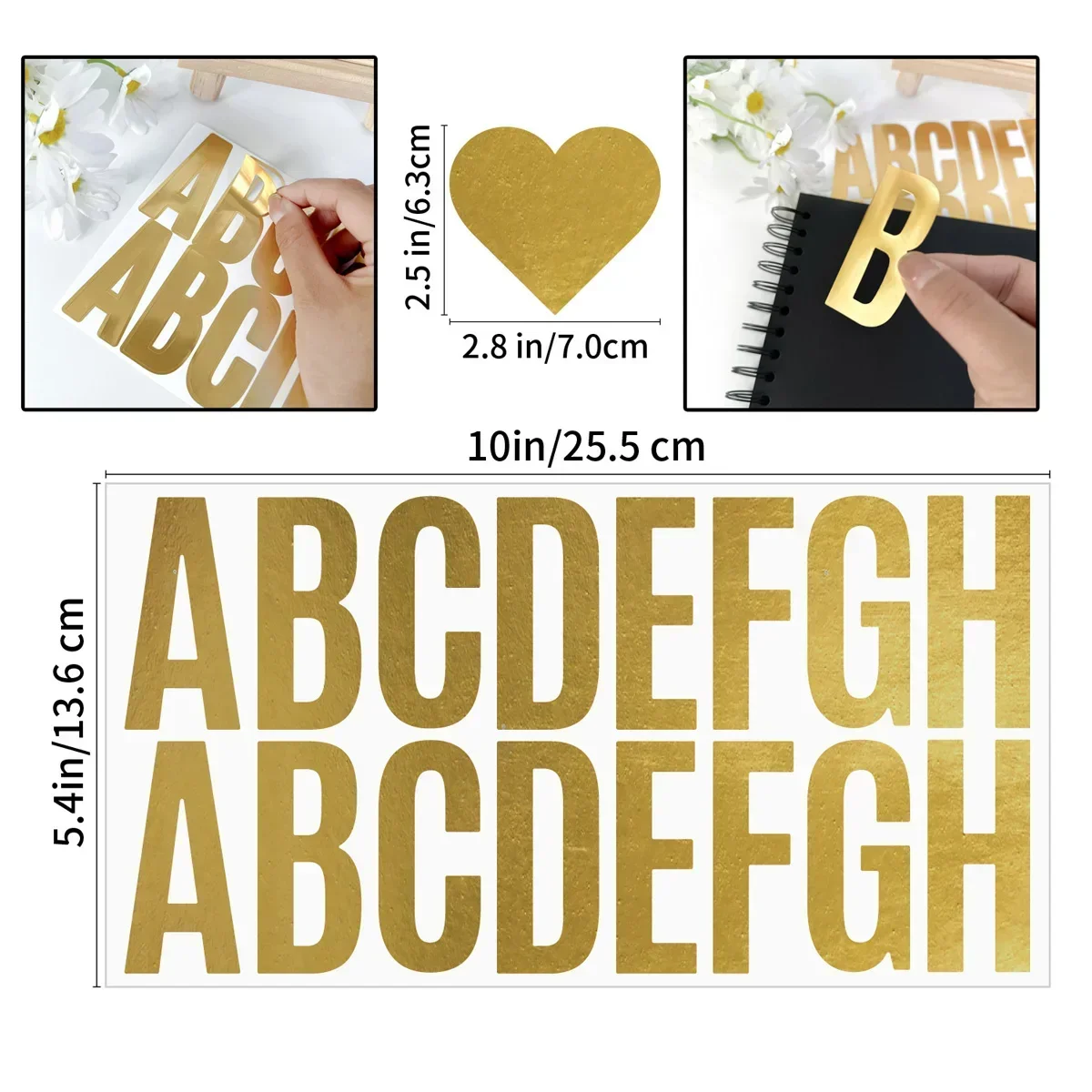 100 Pcs 6 Sheets Gold Letter S - đánh giá và giá Gold Foil Flakes