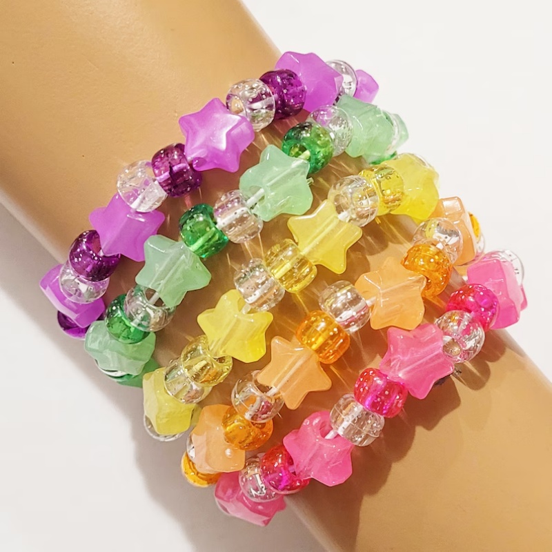 5 Glow star kandi bracelet set - đánh giá và giá Resin Glitter Pack